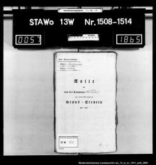 Rolle der von der Commune Hünerdorf zu entrichtenden Grundsteuern pro 1810 (2 Exempl.)