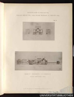Öffentliche Konkurrenz wegen Bebauung der Museumsinsel 1884 Taf. X