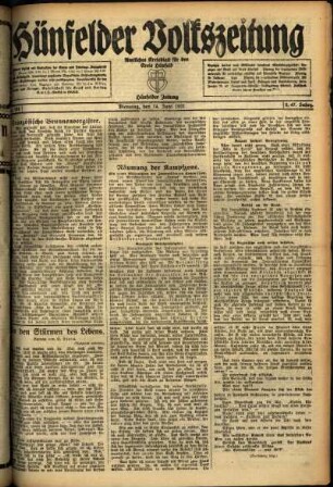 Ausgabe vom Dienstag, den 14. Juni 1921.