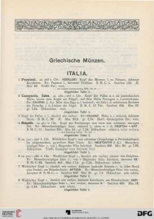 Griechische Münzen (Nr. 1-479)