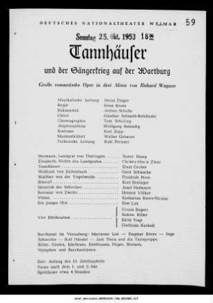 Tannhäuser und der Sängerkrieg auf Wartburg