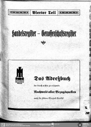 Vierter Teil. Handelsregister - Genossenschaftsregister