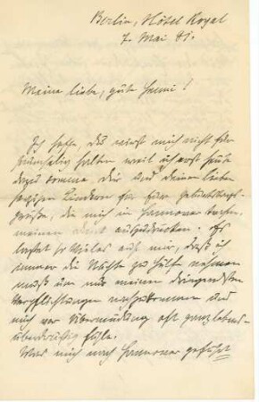 Korrespondenz von Friedrich Bodenstedt an Henni Bodenstedt