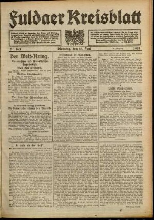 Ausgabe vom Dienstag, den 25. Juni 1918.
