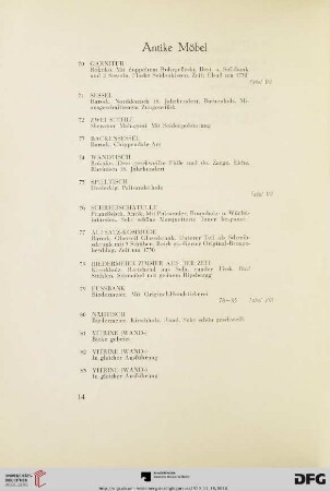 Antike Möbel (Nr. 70-119