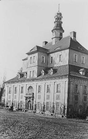Gießmannsdorf, Schloss, Haupteingangsseite. Reproduktion nach Originalfotografie, unbekannter Fotograf, vor 1945