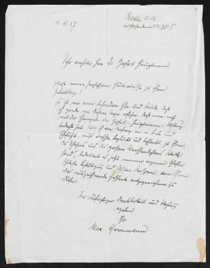 Brief von Max Herrmann-Neiße an Gerhart Hauptmann