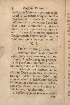 XI. De cultu Imaginum.