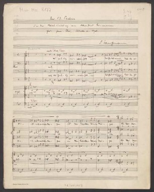 Der 57. Psalm (Sei gnädig mir mein Gott) - BSB Mus.ms. 8177 : in der Nachdichtung von Manfred Stürmann für gemischten Chor, Altsolo und Orgel
