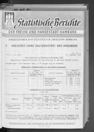 Die Industrie in Hamburg im Dezember 1967 : Lfd. Nr. 5