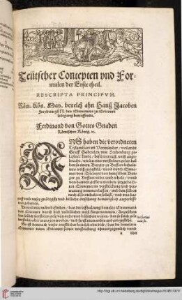 Teutscher Concepten und Formulen der Erste theil
