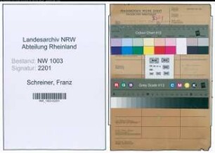 Entnazifizierung Franz Schreiner , geb. 19.11.1881 (Geschaeftsinhaber)