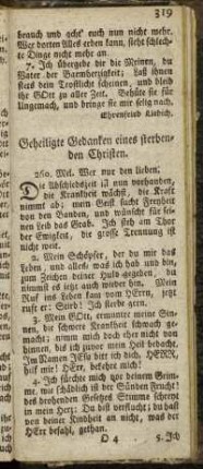 Geheiligte Gedanken eines sterbenden Christen