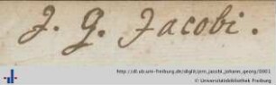 [Provenienz]: Jacobi, Johann Georg