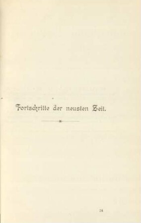 Fortschritte der neusten Zeit