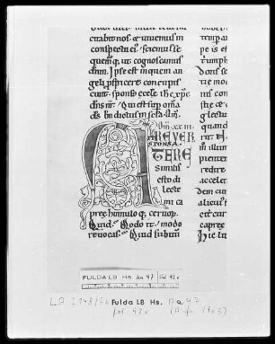 Bernhard von Clairvaux, Sermones in Cantitum Canticorum — Initiale A?, Folio 92 verso