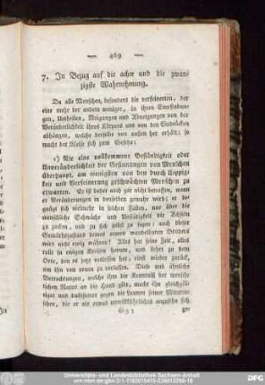 7. In Bezug auf die achte und die zwanzigste Wahrnehmung.