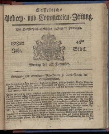 48tes Stueck, Montag den 2ten December. 1782