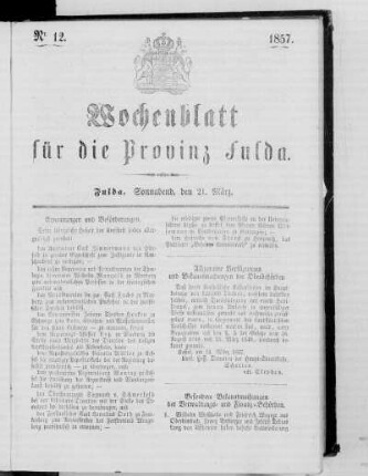 Nr. 12, Ausgabe vom 21. März 1857