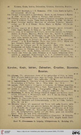 Kärnten, Krain, Istrien, Dalmatien, Croatien, Slavonien, Bosnien (Nr. 734 - 818)