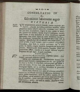Consultatio IV de salivatione laborante aegro