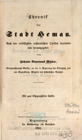 Chronik der Stadt Hemau