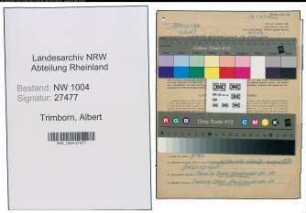 Entnazifizierung Albert Trimborn , geb. 06.05.1907 (Verlader)