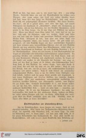 Nachträgliches zur Gutenberg-Feier