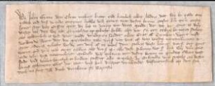 Graf Johann von Kleve bekundet den Bürgern zu Orsoy die Zollfreiheit ihrer Güter an seinem Zoll zu Griethausen. Gegeven 1365 op den sondach na sent Johans dach decollatio sancti baptiste.