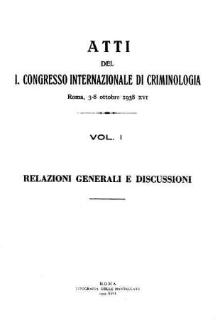 Relazioni generali e discussioni