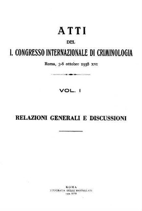 Relazioni generali e discussioni