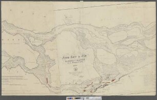Strom-Karte der Elbe von Hamburg und Harburg bis zur Mündung der Lühe. 1855 : Moorwärder. Moorberg. Wilhelmsburg. Spadenland. Altenwerder. Neuhof. Waltershof. Tatenberg. Ross. Peute. Kleine Feddel. Grosse Feddel. Kleiner Grasbrook. Vorstadt St. Pauli. Altona. Ottensen.
