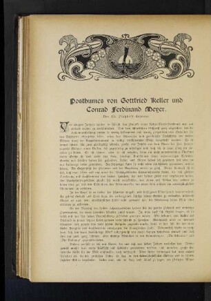 Posthumes von Gottfried Keller und Conrad Ferdinand Meyer