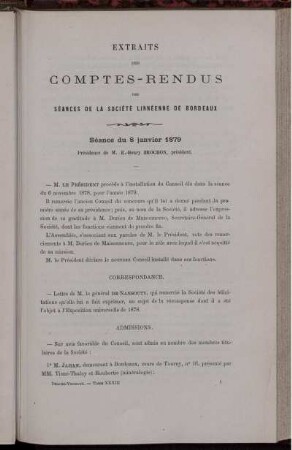 Extraits Des Comptes-Rendus Des Séances De La Société Linnéenne De Bordeaux