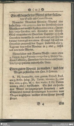 Ein offt bewehrtes Mittel zu der fallenden Sucht und Convulsionen