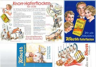 Werbeblatt für Knorr Haferflocken "Wir alle frühstücken Knorr Haferflocken"