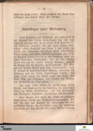 Sindelfingen unter Wirtemberg