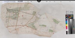 Borgholzhausen (Borgholzhausen) Teilung der Brockmanns Heide, Anteil Borgholzhausen Entwurf (1789) o.M. unregelmäßig kol. Zeichnung (Reinhold) Spez.Verz. Markenkarten X Nr. 127