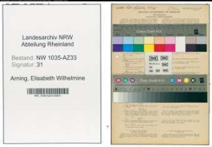 Entnazifizierung Elisabeth Wilhelmine Arning , geb. 20.10.1905 ()