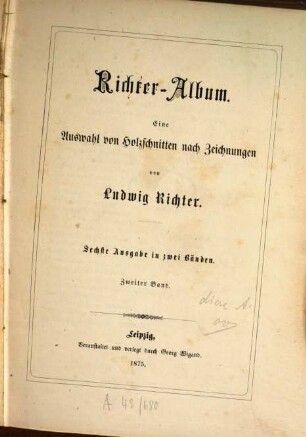 Richter-Album : eine Auswahl von Holzschn. nach Zeichn. von Ludwig Richter, 2