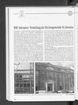 WBV informiert: Vorstellung der Kirchengemeinde St. Antonius