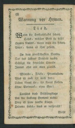 Warnung vor Hymnen. Lied.