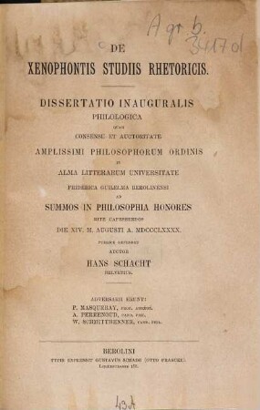 De Xenophontis studiis rhetoricis