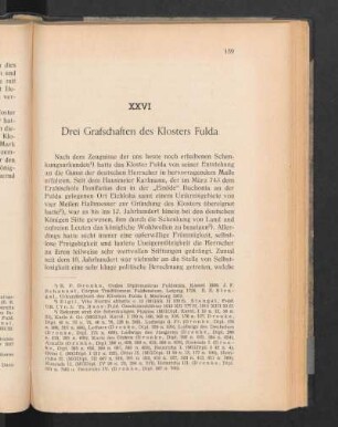 XXVI Drei Grafschaften des Klosters Fulda
