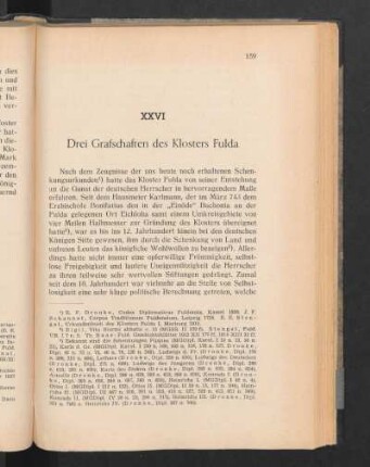 XXVI Drei Grafschaften des Klosters Fulda
