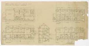 Haus der Jugend, Berlin-Mitte: Grundrisse KG, EG, 1.OG, 2.OG, Querschnitt A-B