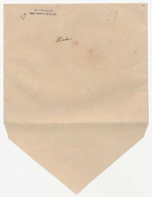Umschlag mit Humboldts Aufschrift "Winde"