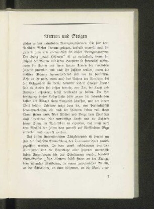 Klettern und Steigen