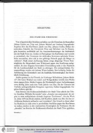 Einleitung: Der Stand der Forschung