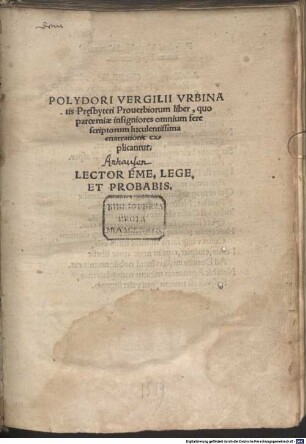 Proverbiorum libellus